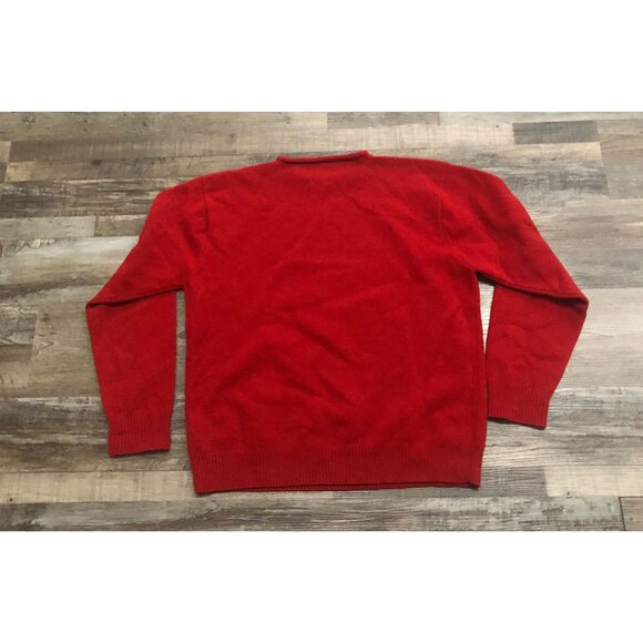 Polo Ralph Lauren Lambswool Sweater Mens Medium Red Crewneck Long Sleeve - Picture 4 of 6